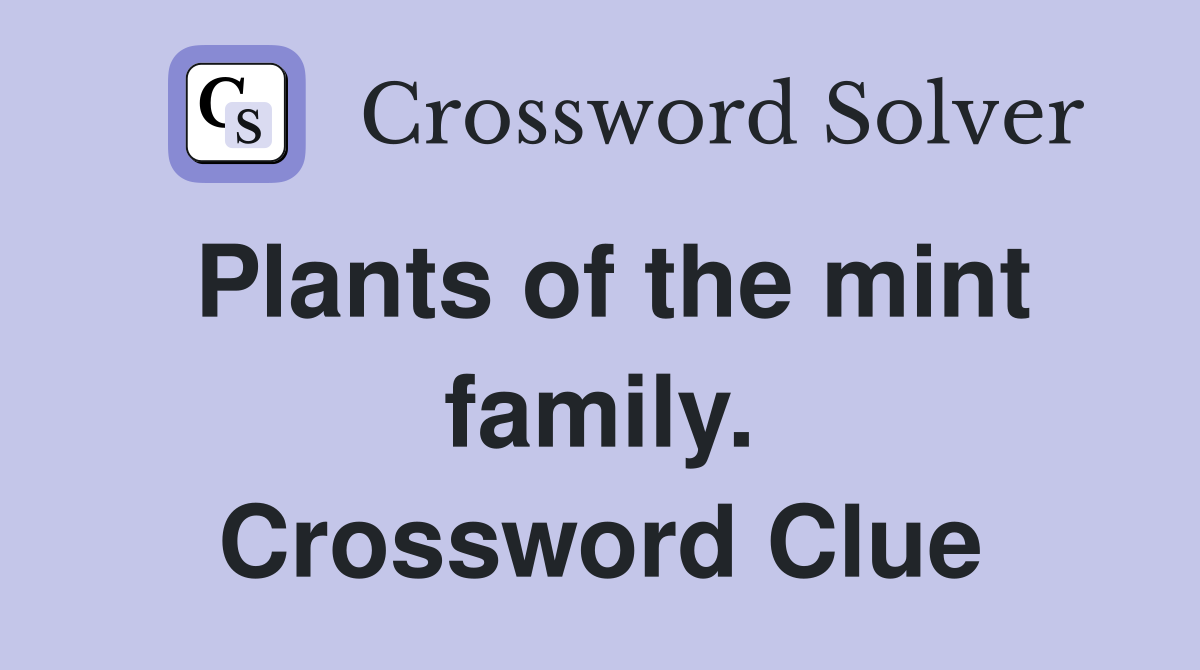 Plants of the mint family. Crossword Clue