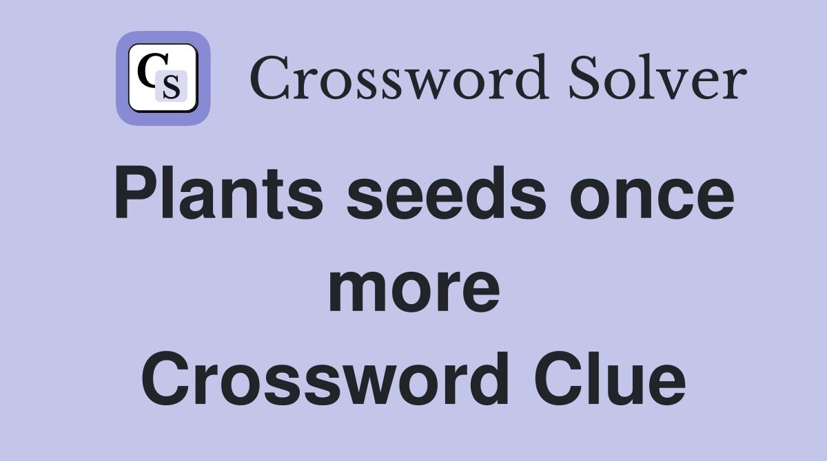 Plants seeds once more Crossword Clue