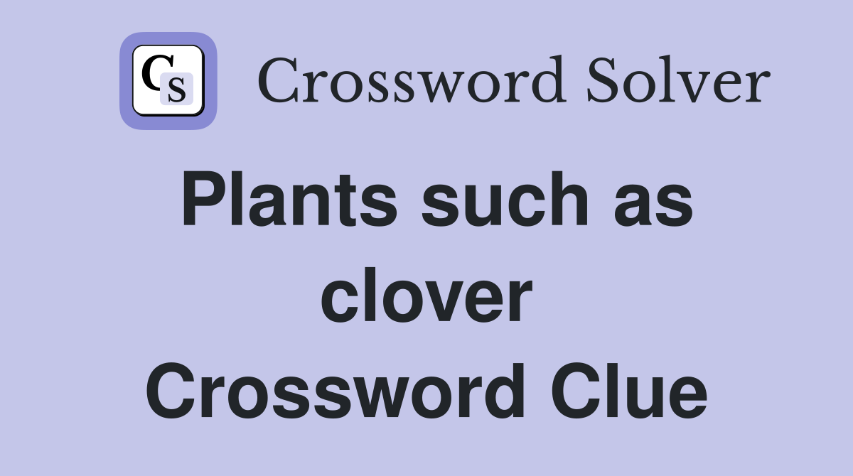 Plants such as clover Crossword Clue