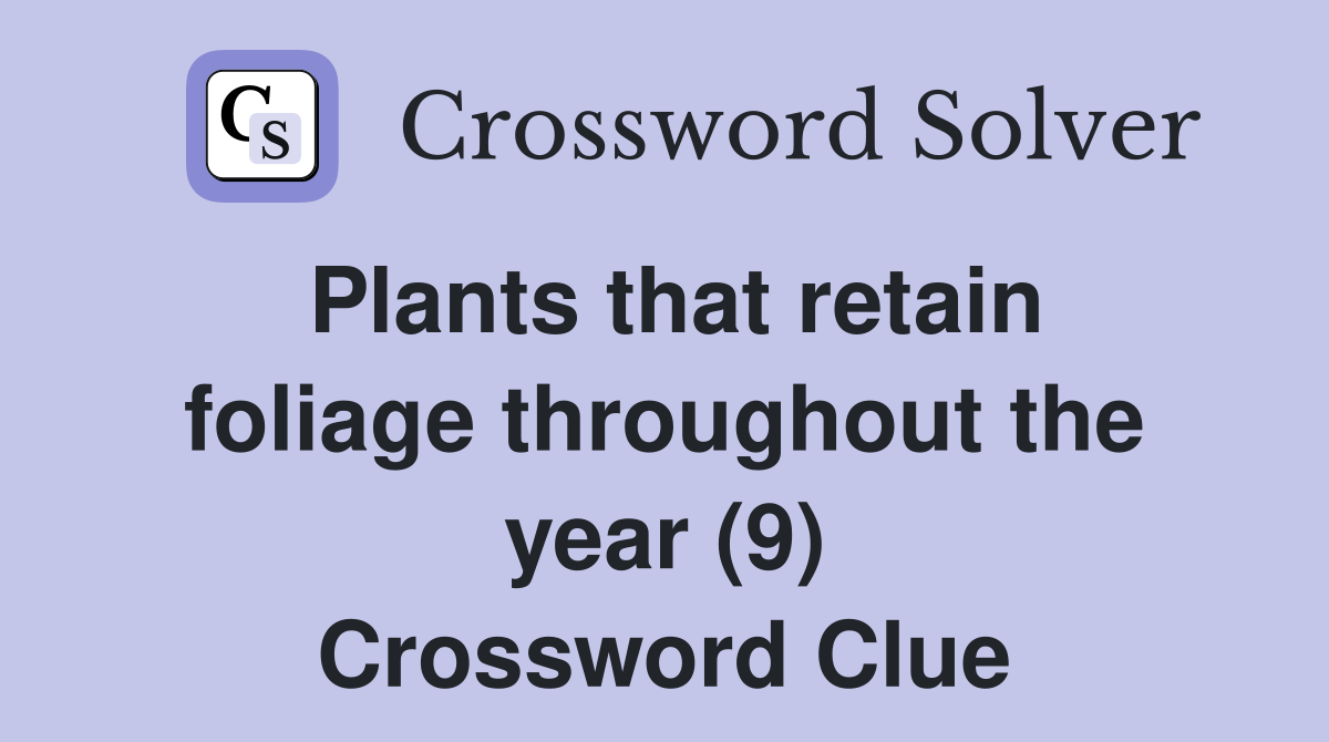 Plants that retain foliage throughout the year (9) Crossword Clue