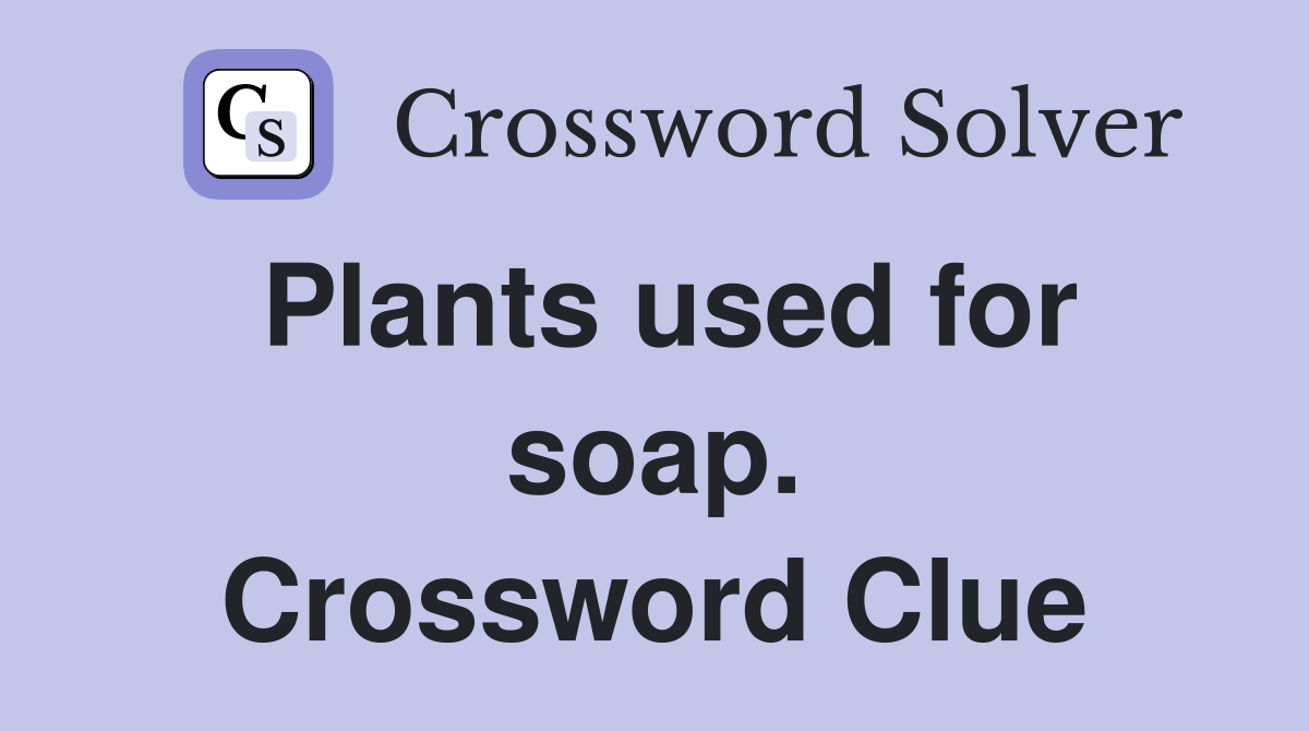 Plants used for soap. Crossword Clue