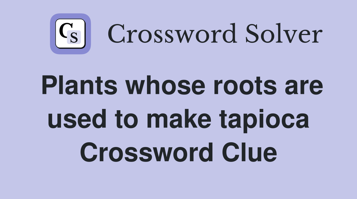 Plants whose roots are used to make tapioca Crossword Clue