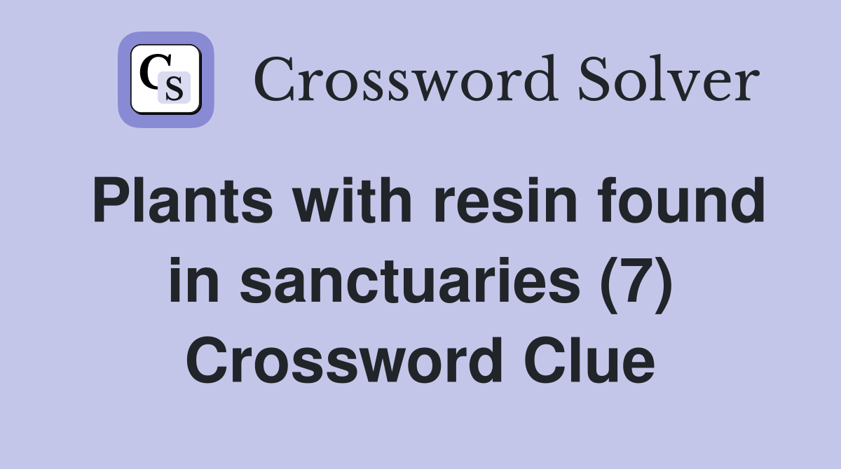 Plants with resin found in sanctuaries (7) Crossword Clue