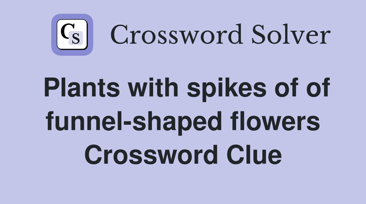 Plants with spikes of of funnel-shaped flowers Crossword Clue