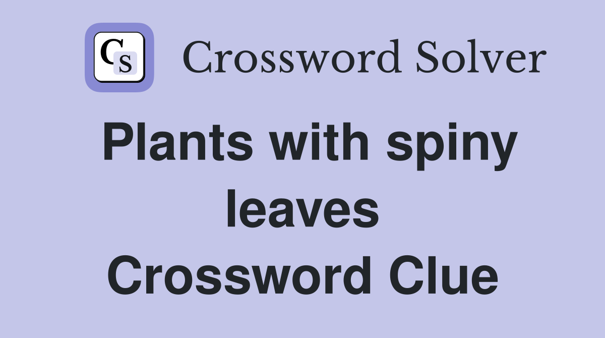 Plants with spiny leaves Crossword Clue