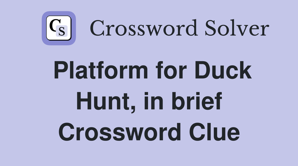 Platform for Duck Hunt, in brief Crossword Clue
