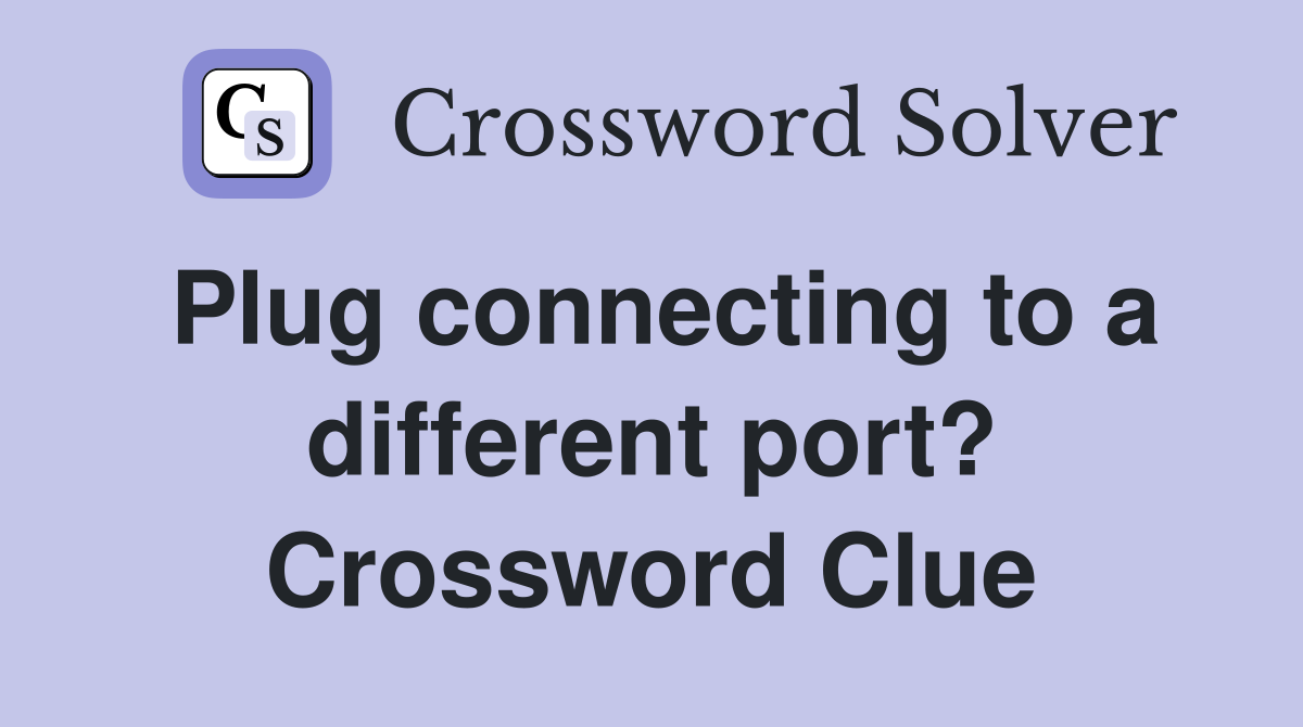 Plug connecting to a different port? Crossword Clue