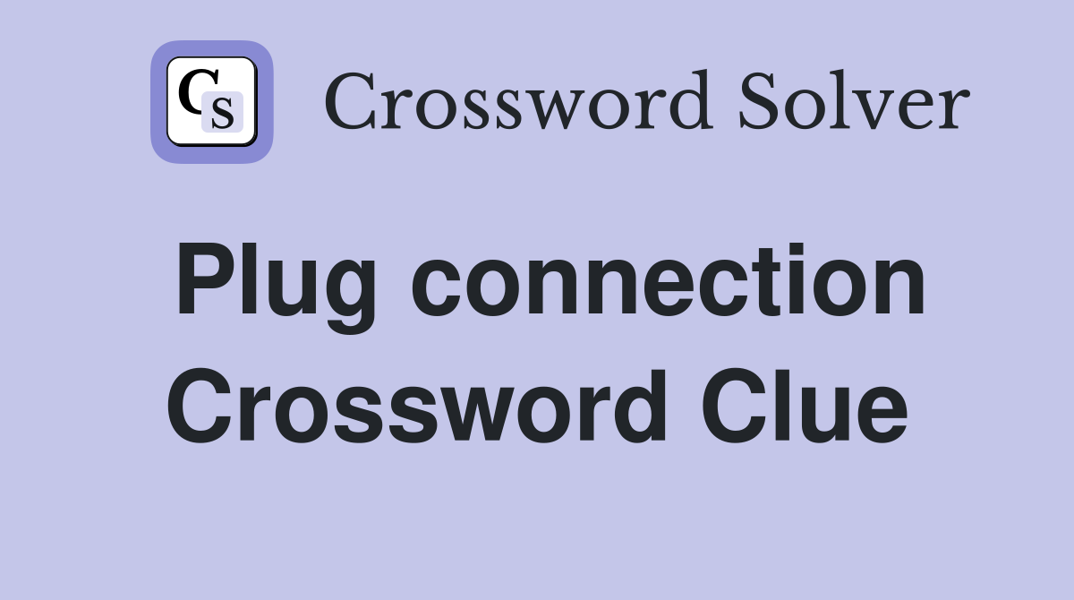 Plug connection Crossword Clue