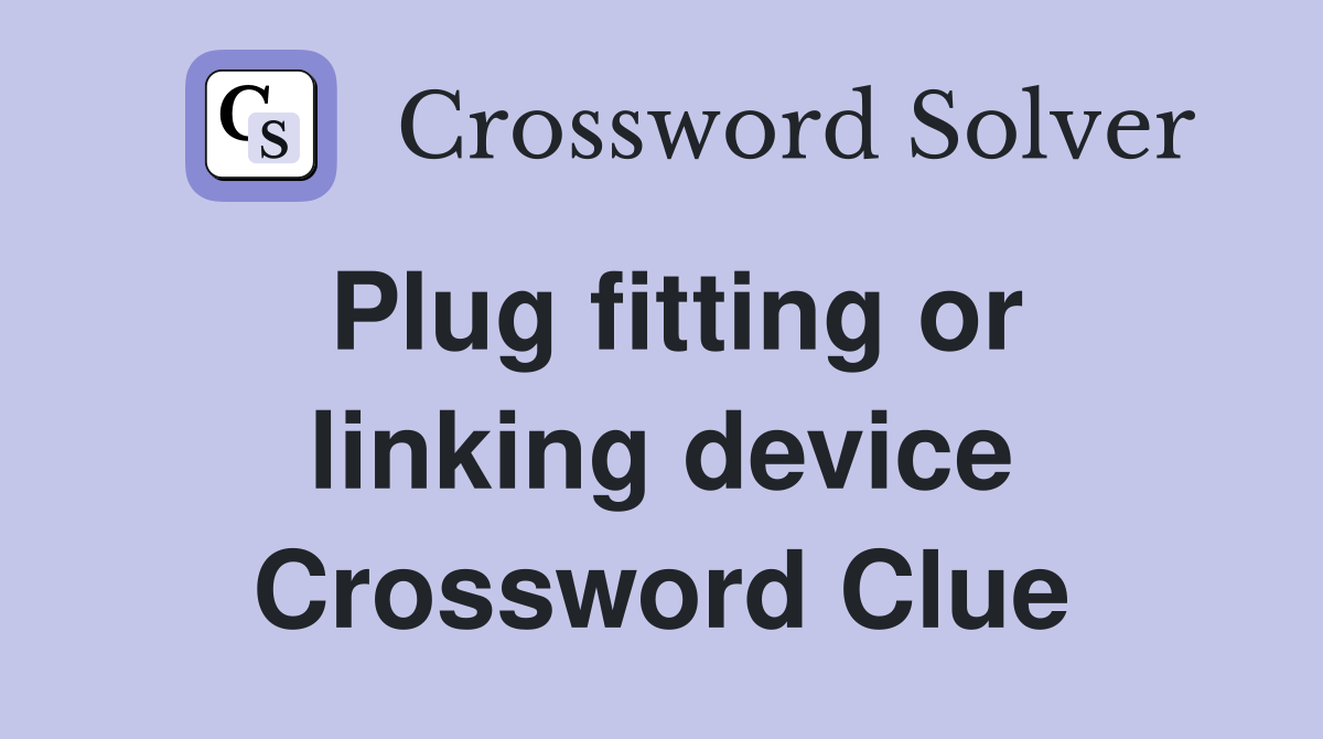 Plug fitting or linking device Crossword Clue