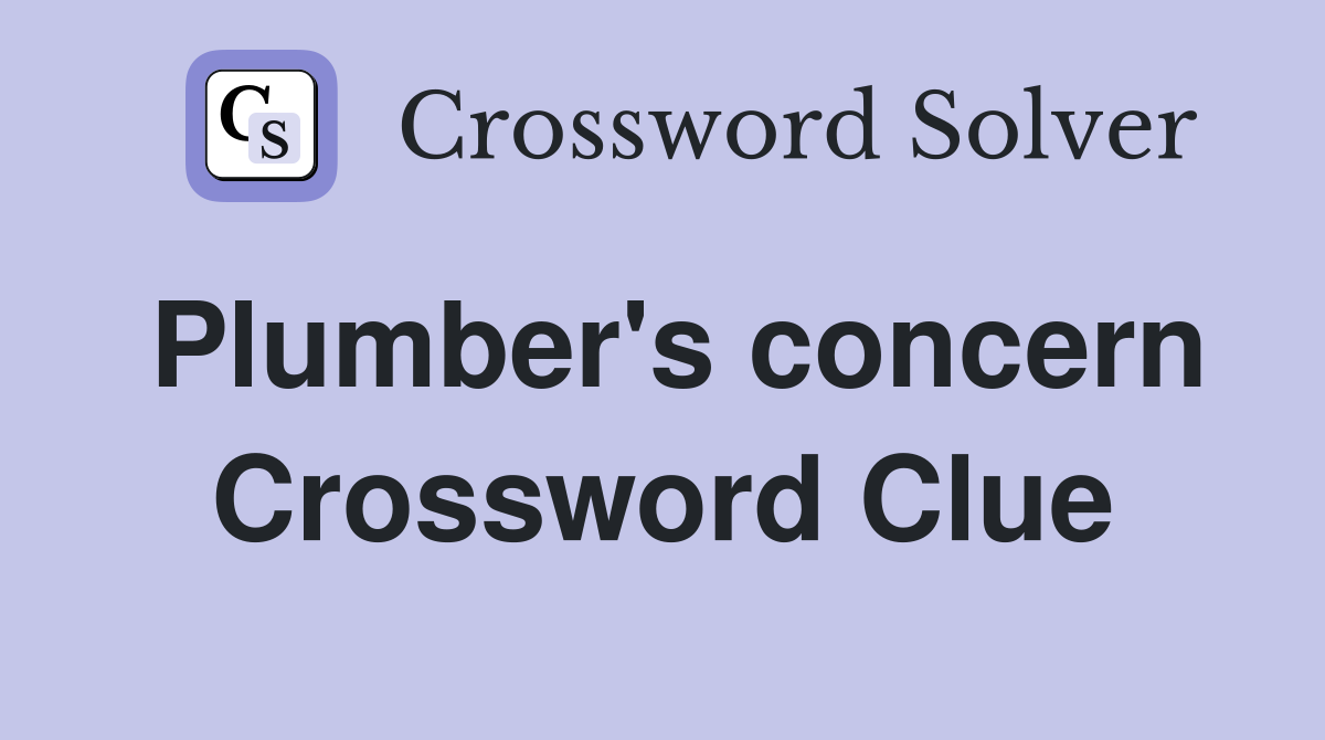Plumber's concern Crossword Clue