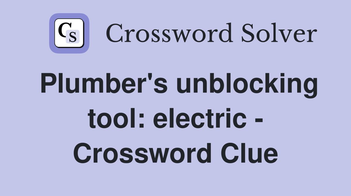Plumber's unblocking tool: electric - Crossword Clue