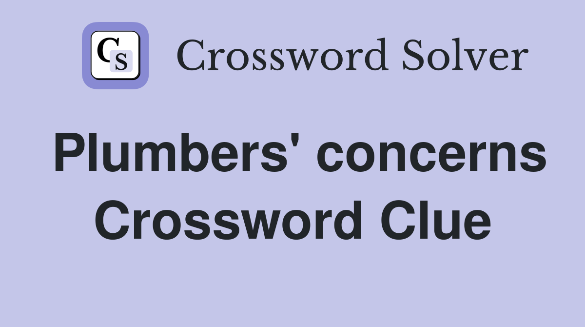 Plumbers' concerns Crossword Clue