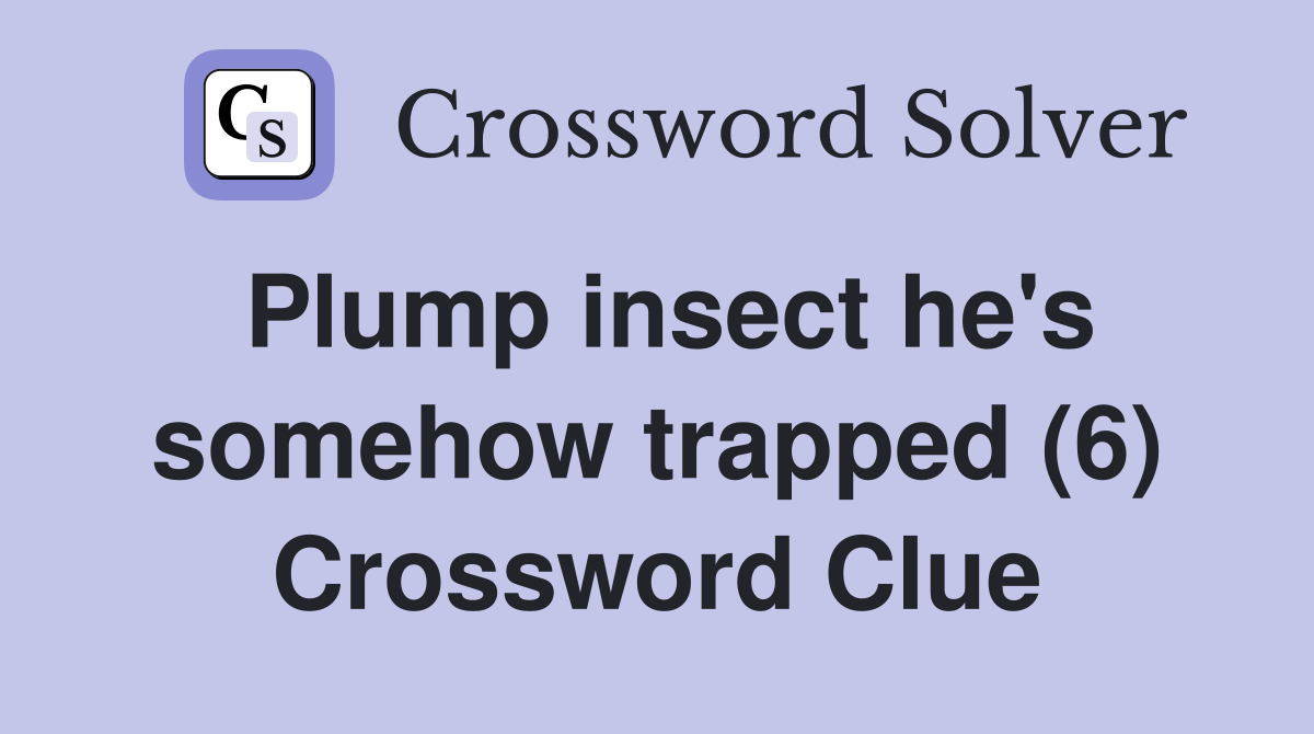 Plump insect he's somehow trapped (6) Crossword Clue