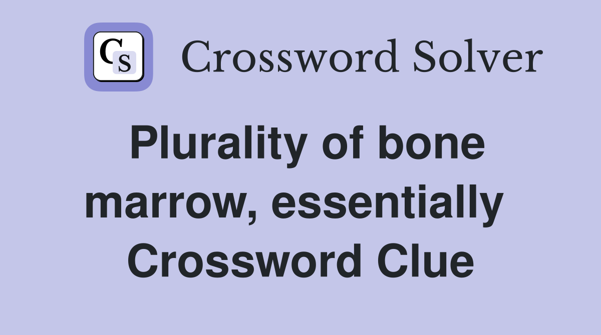 Plurality of bone marrow, essentially  Crossword Clue