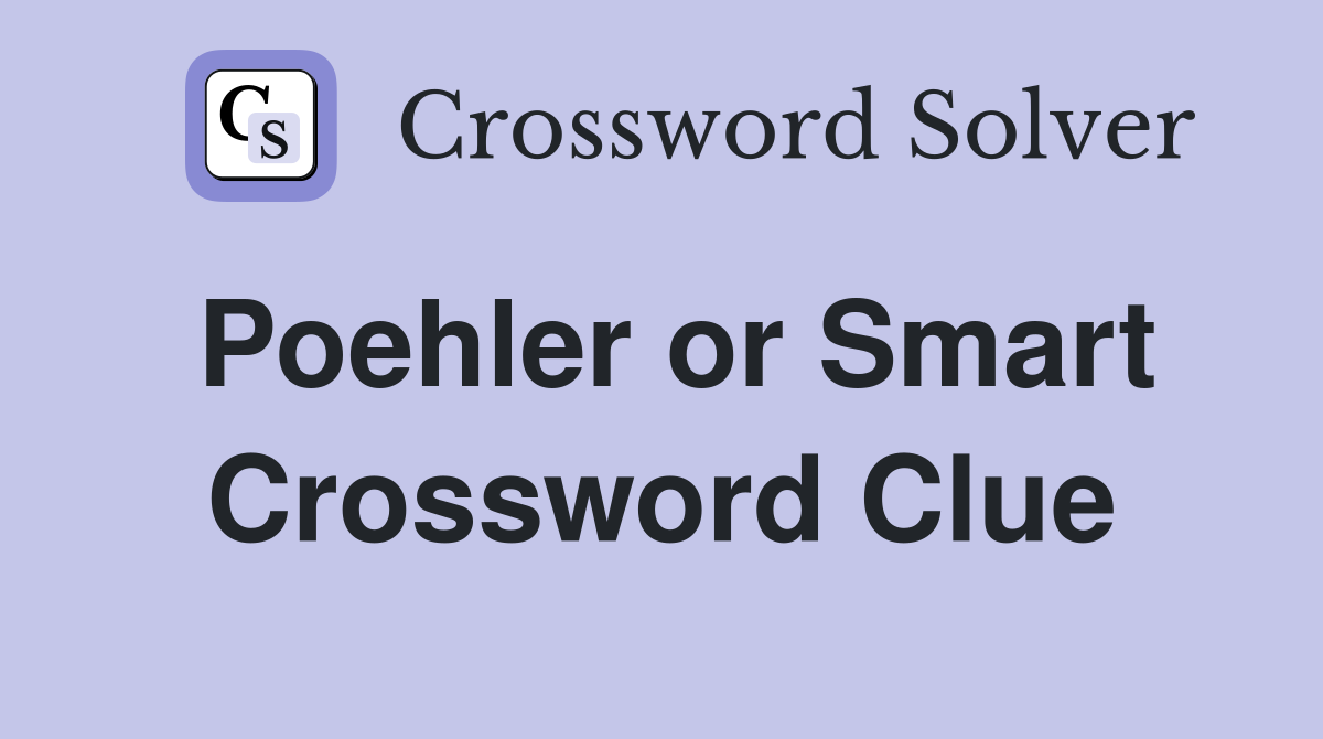 Poehler or Smart Crossword Clue
