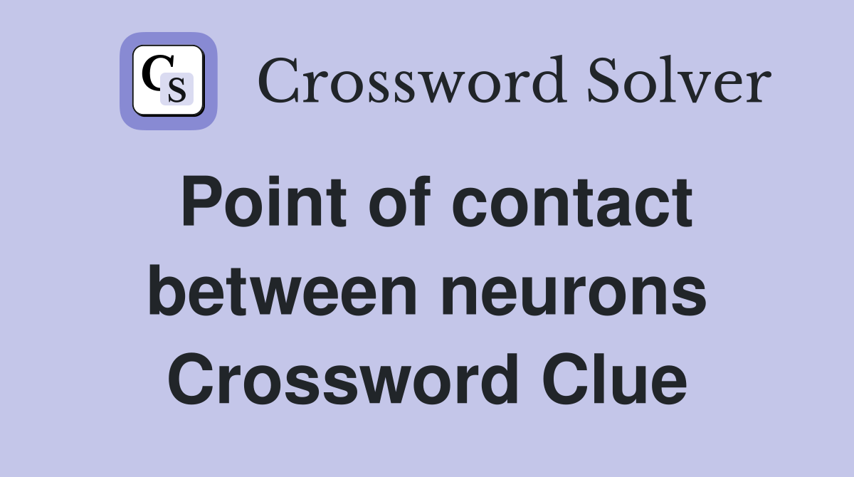 Point of contact between neurons Crossword Clue