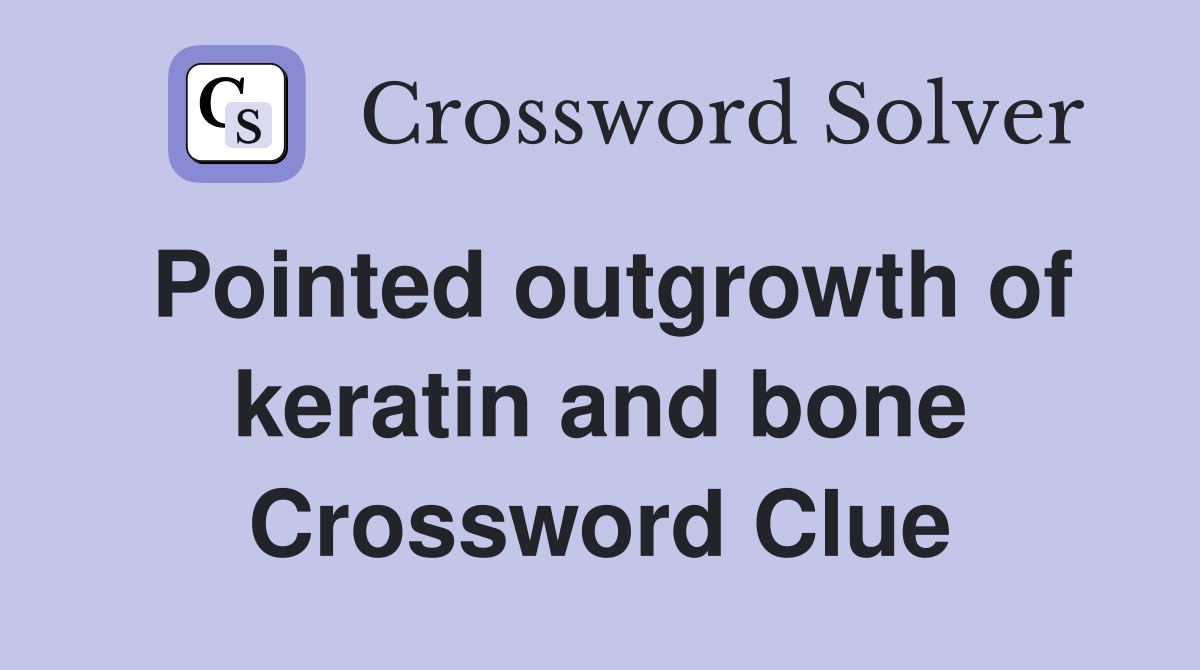 Pointed outgrowth of keratin and bone Crossword Clue