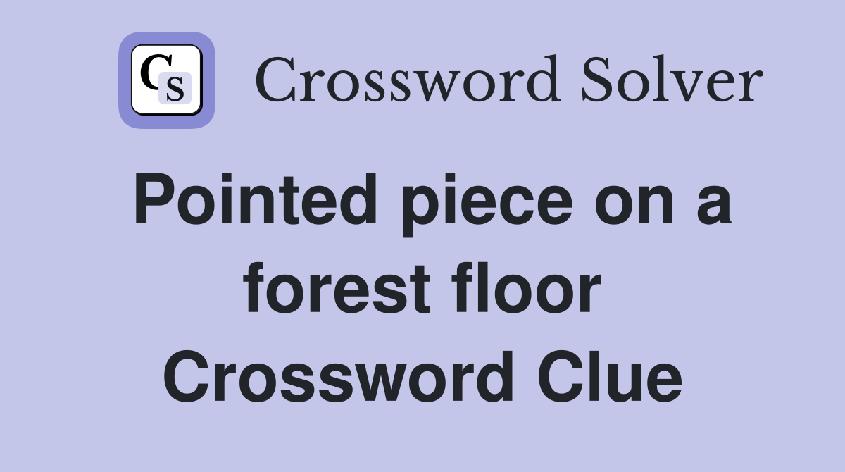 Pointed piece on a forest floor Crossword Clue