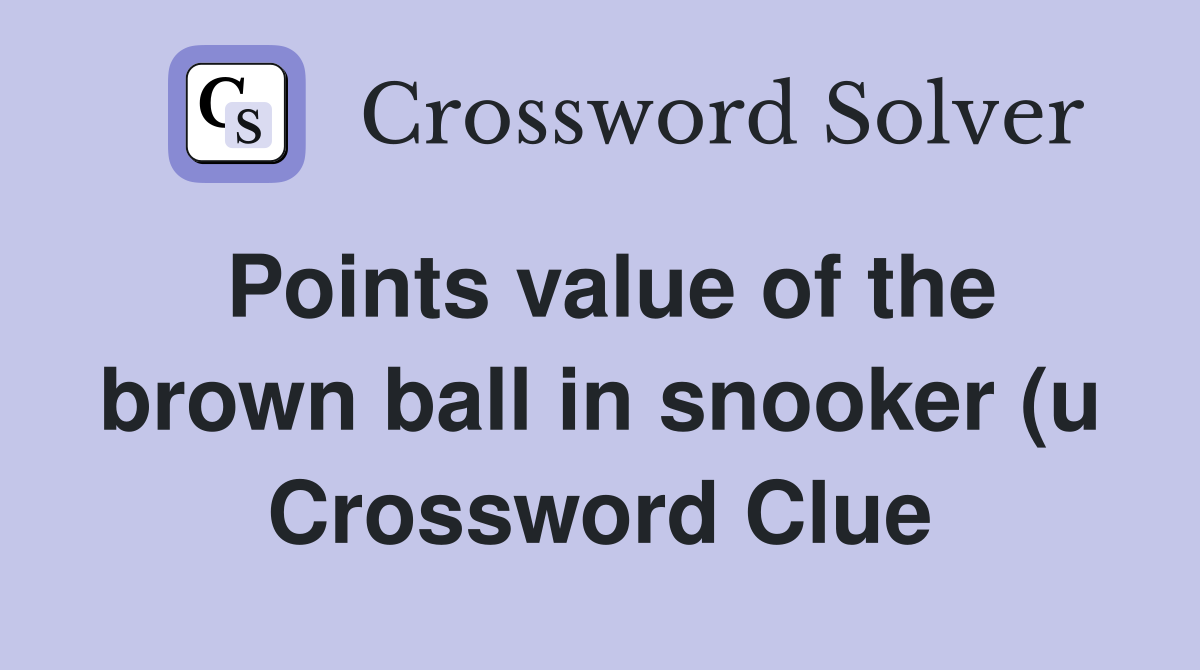 Points value of the brown ball in snooker (u) 37 1975 top ten hit for Points value of the brown ball in snooker (u) 37 1975 top ten hit for