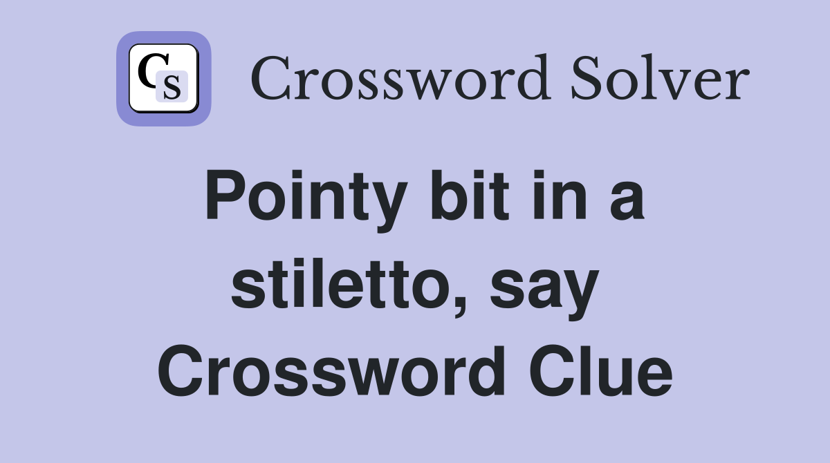 Pointy bit in a stiletto, say Crossword Clue