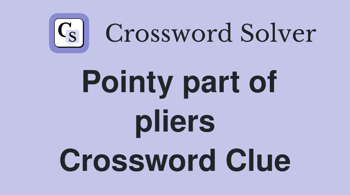 Pointy part of pliers Crossword Clue