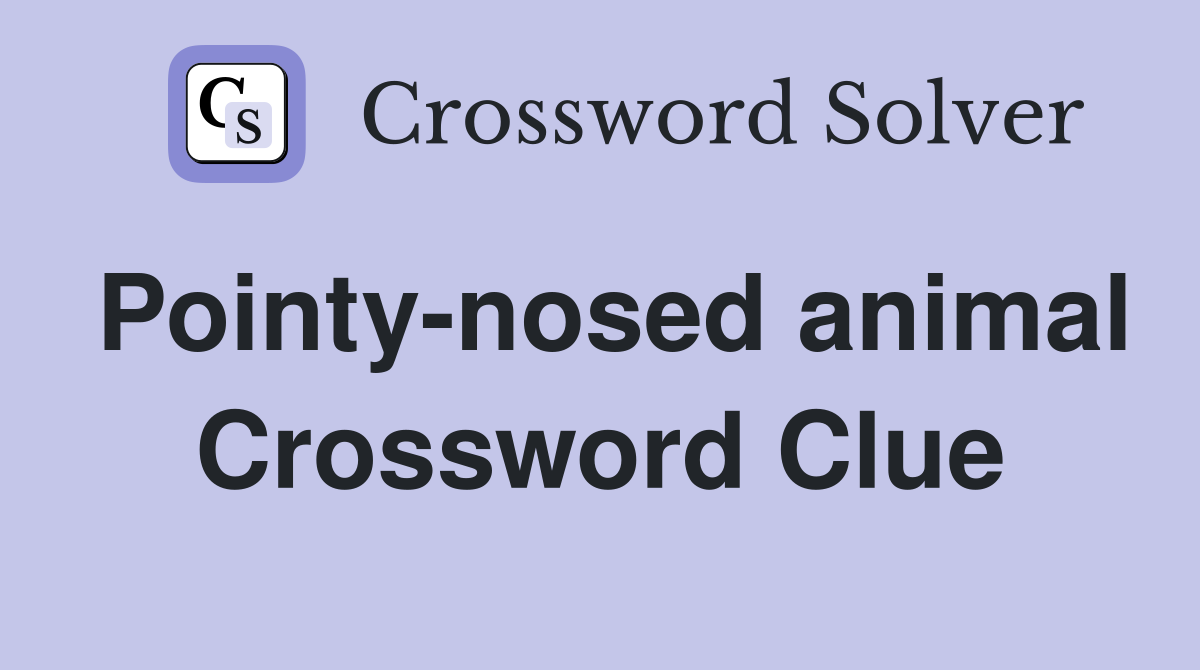 Pointy-nosed animal Crossword Clue