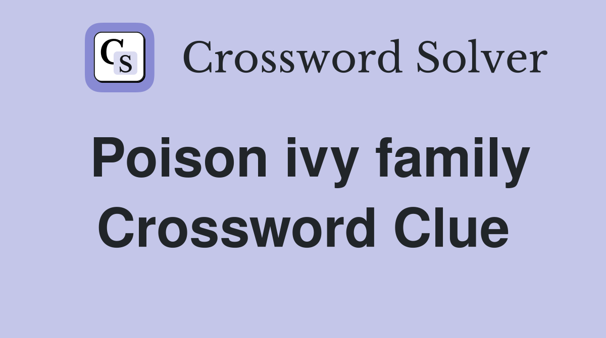 Poison ivy family Crossword Clue