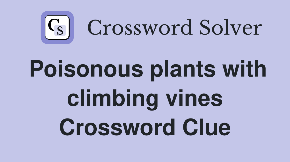 Poisonous plants with climbing vines Crossword Clue