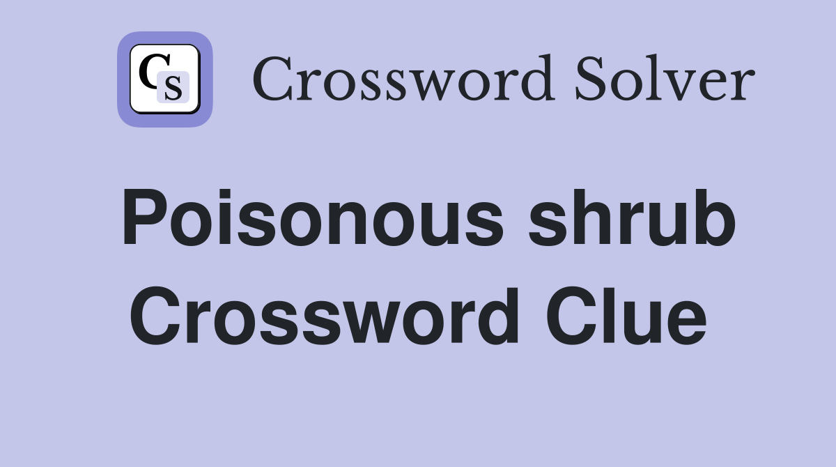 Poisonous shrub Crossword Clue