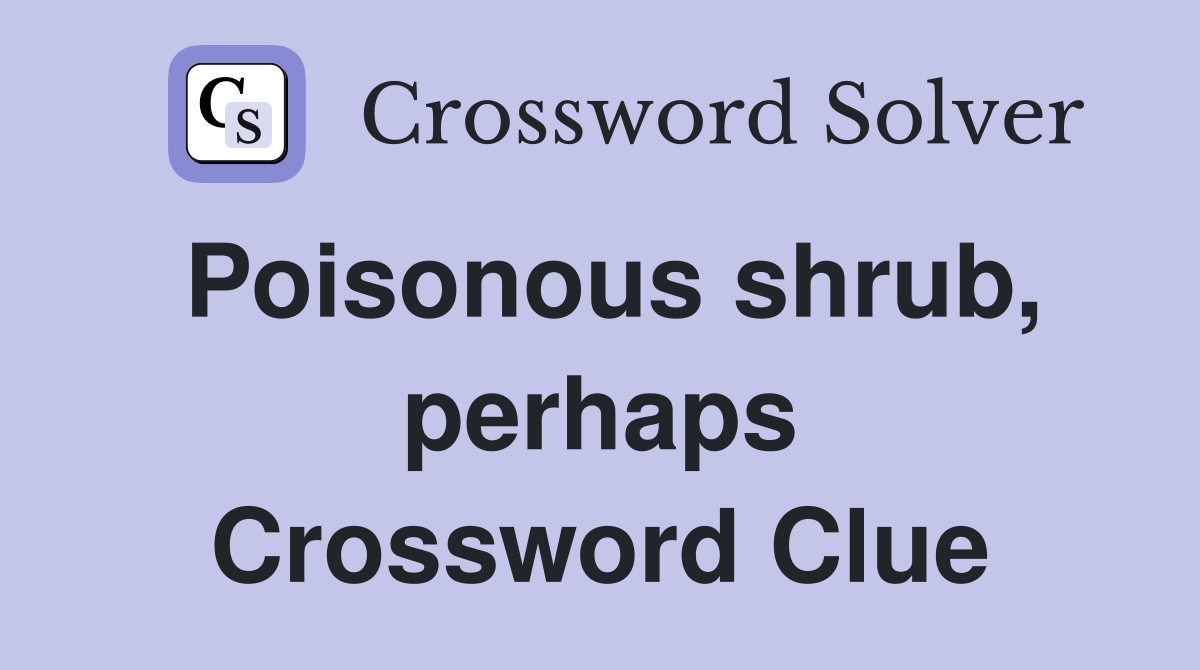 Poisonous shrub, perhaps Crossword Clue
