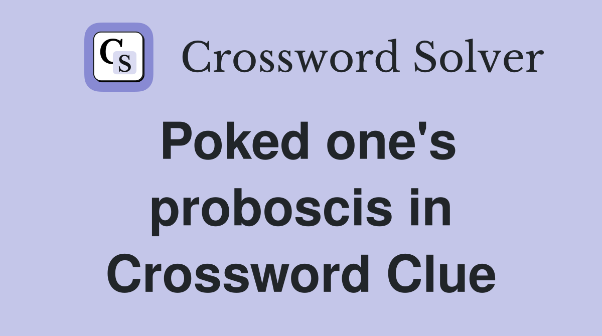 Poked one's proboscis in Crossword Clue