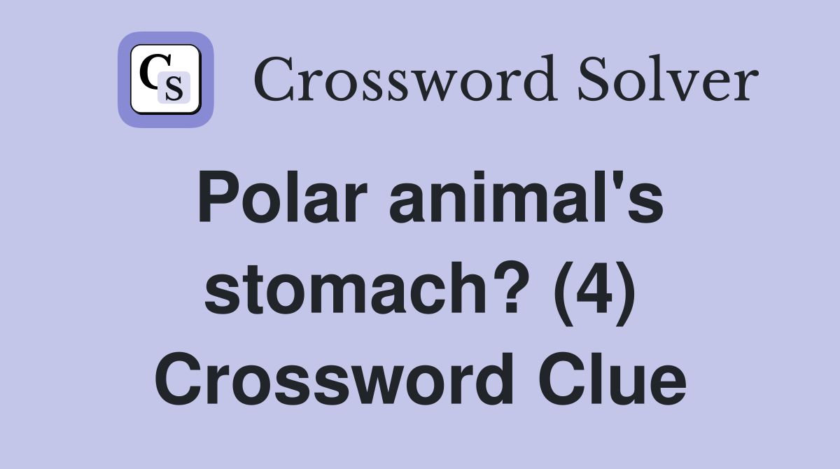 Polar animal's stomach? (4) Crossword Clue