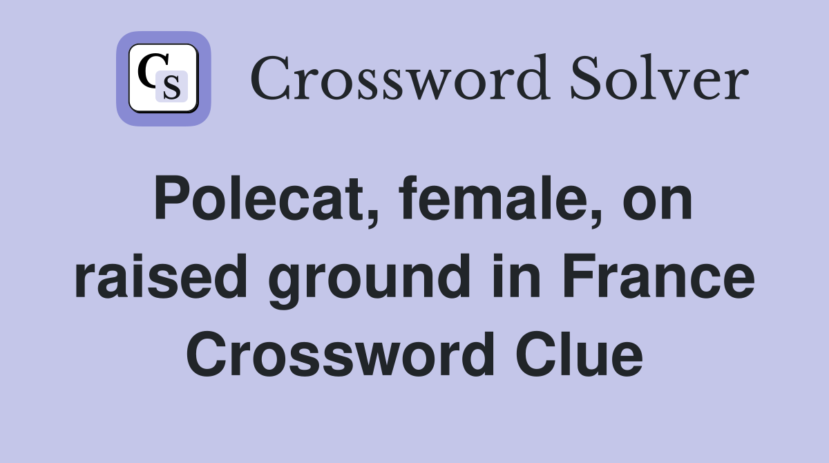 Polecat, female, on raised ground in France Crossword Clue