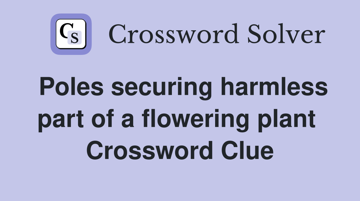 Poles securing harmless part of a flowering plant  Crossword Clue