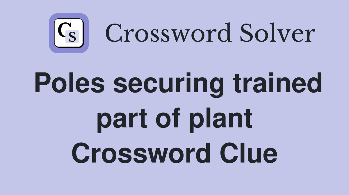 Poles securing trained part of plant Crossword Clue