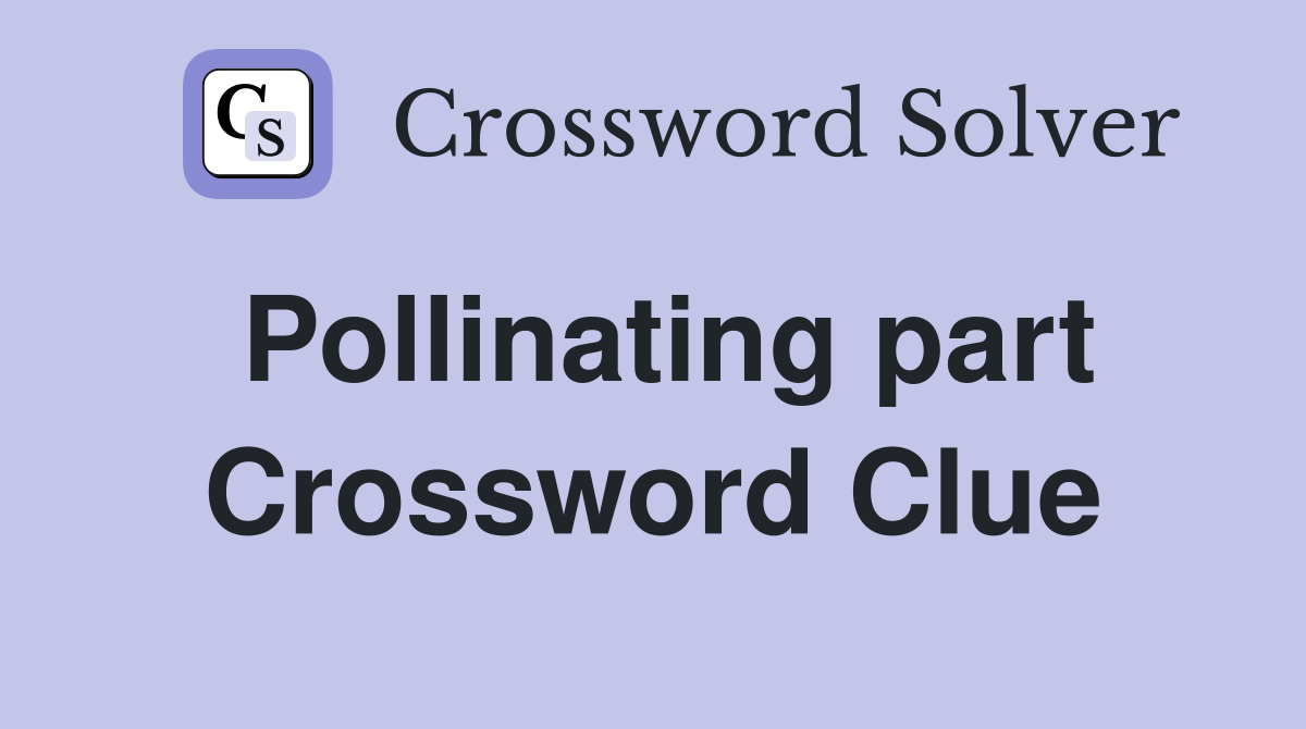 Pollinating part Crossword Clue
