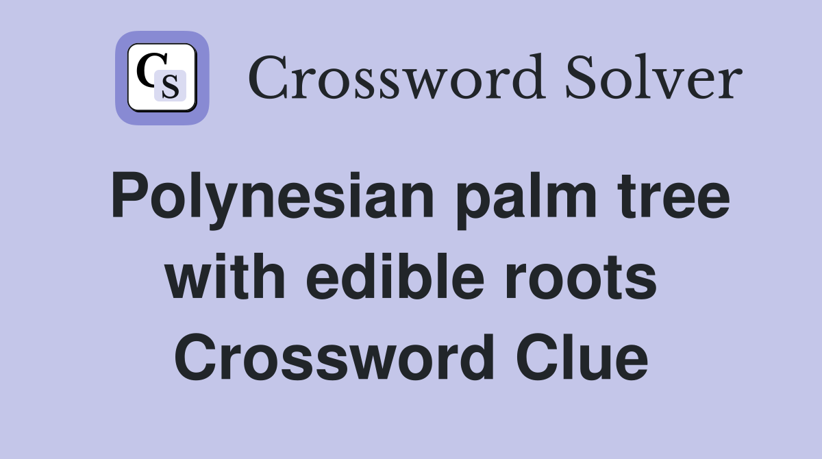 Polynesian palm tree with edible roots Crossword Clue