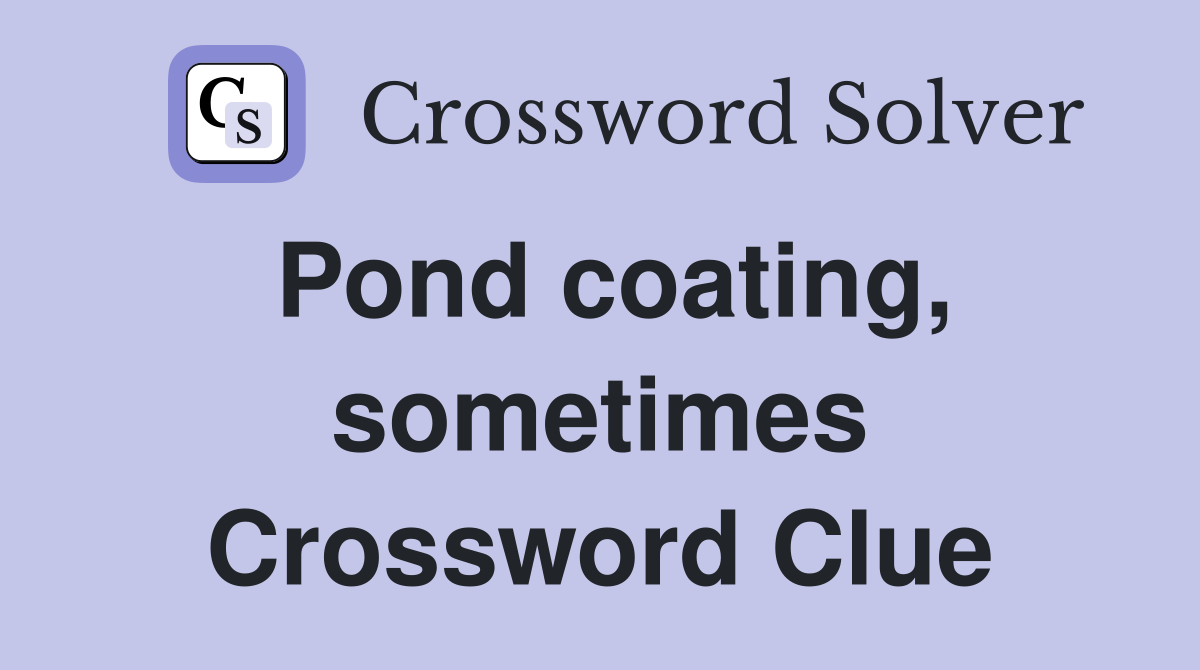 Pond coating, sometimes Crossword Clue
