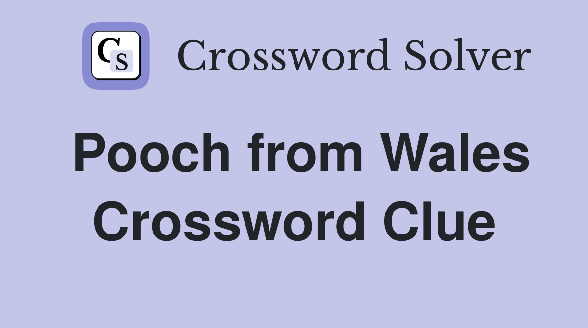 Pooch from Wales Crossword Clue