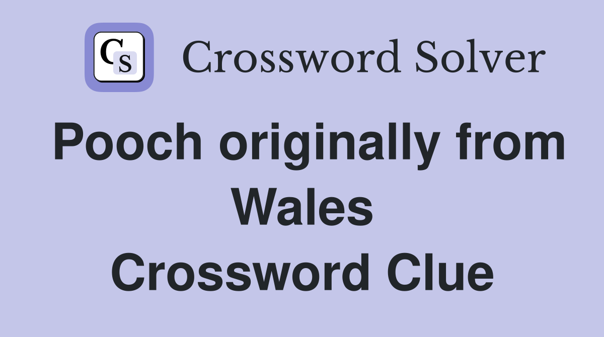 Pooch originally from Wales Crossword Clue