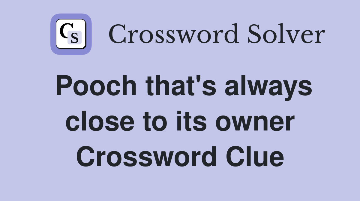 Pooch that's always close to its owner Crossword Clue