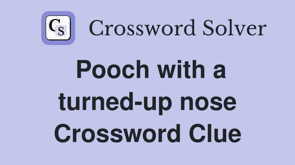Pooch with a turned-up nose Crossword Clue