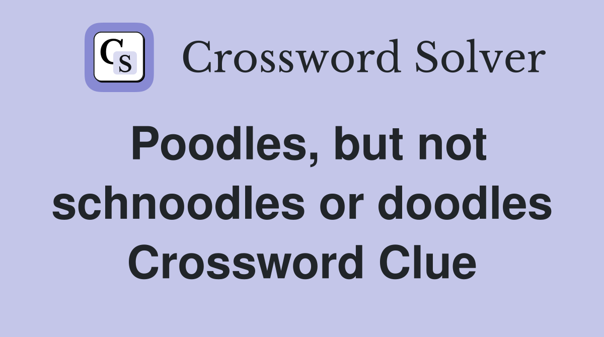 Poodles, but not schnoodles or doodles Crossword Clue