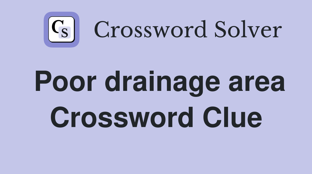 Poor drainage area Crossword Clue