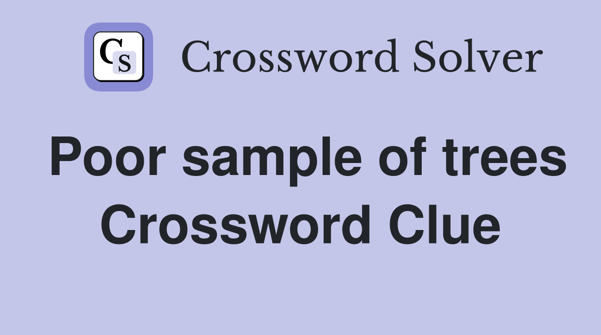 Poor sample of trees Crossword Clue