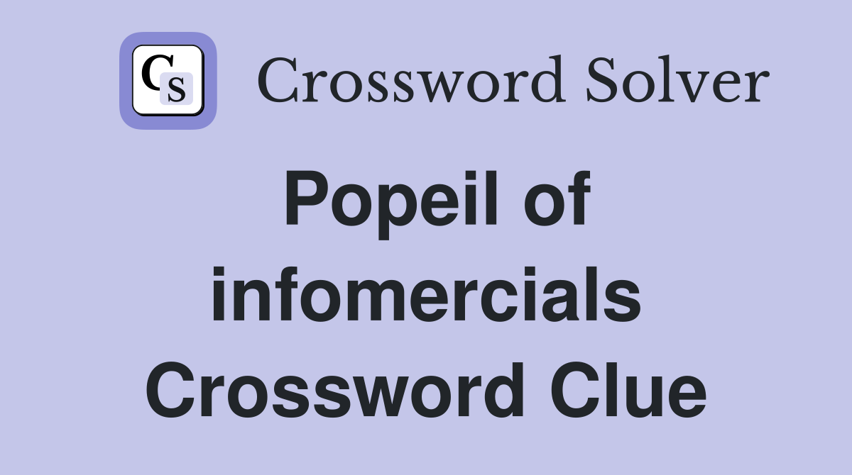 Popeil of infomercials Crossword Clue