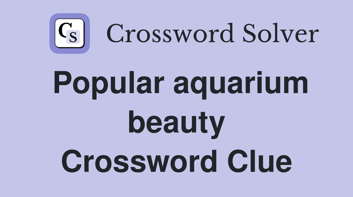 Popular aquarium beauty Crossword Clue