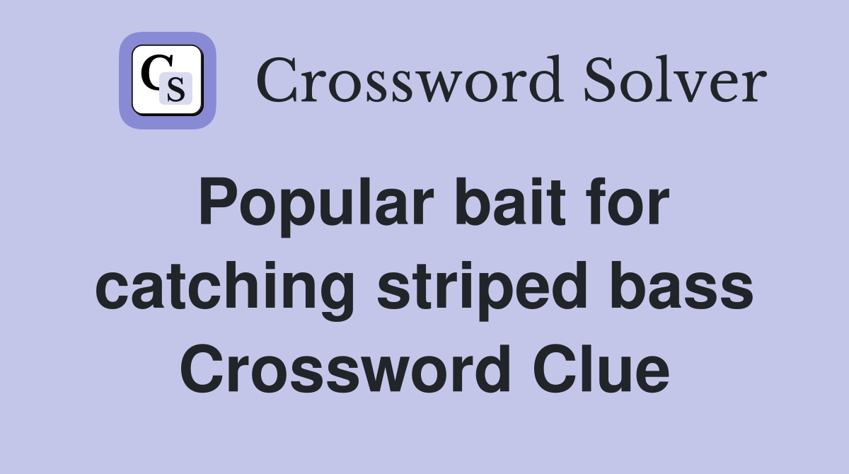 Popular bait for catching striped bass Crossword Clue