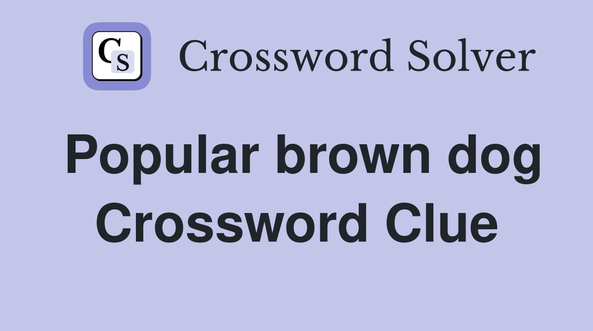 Popular brown dog Crossword Clue