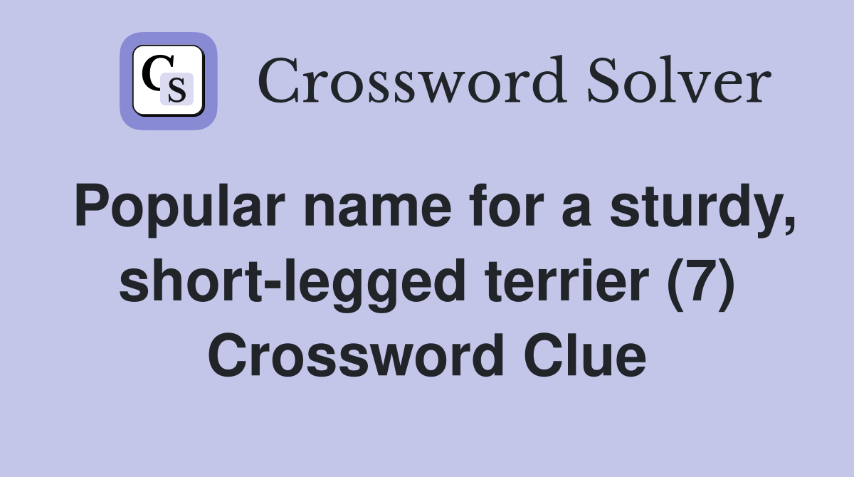 Popular name for a sturdy, short-legged terrier (7) Crossword Clue
